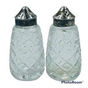Signed Waterford Crystal Glandore EPNS Plated Salt and Pepper Shakers